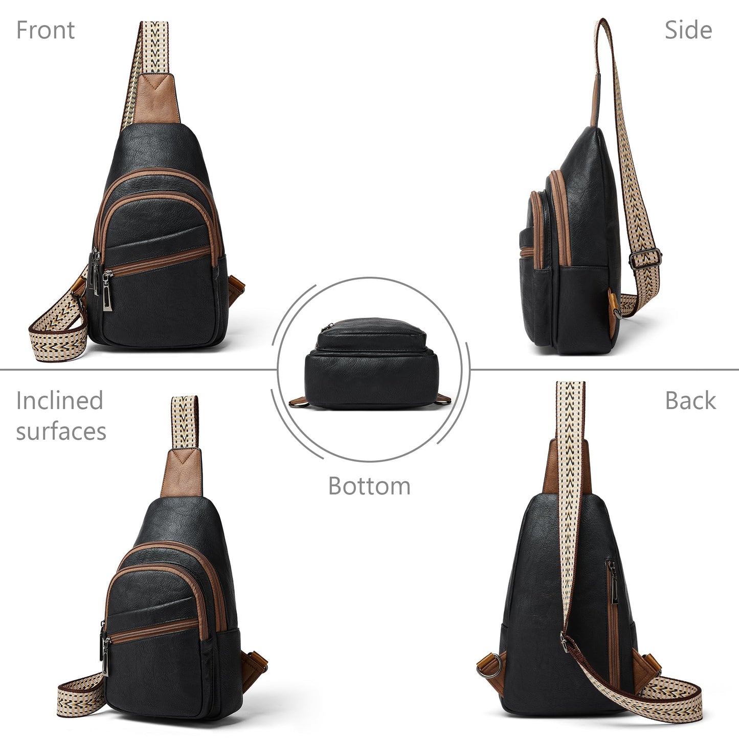 Sling Bag Crossbody Bags for Women Small Cross Body Bag Fanny Packs Chest Sling Purse for Daily Travel Leisure Sport