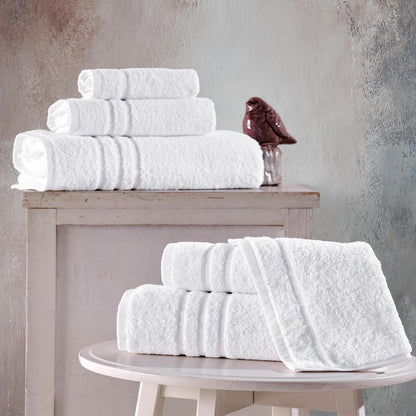 6 Set 2 2 2 Hawmam Linen White Piece Bath Towels for Bathroom Original Turkish Cotton Soft, Absorbent and Premium Bath