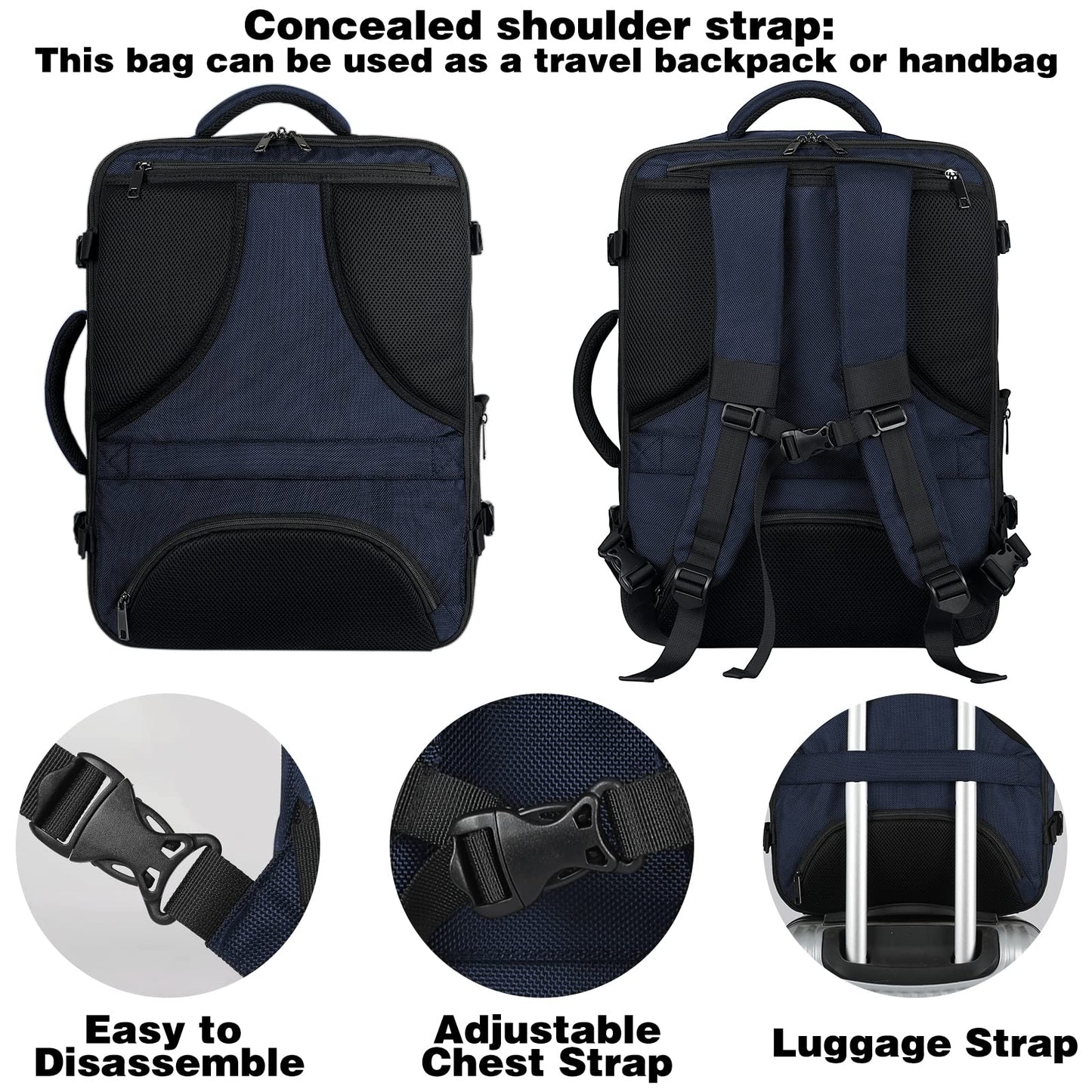 Mogplof Carry On Travel Backpack, Large Flight Approved Traveling Backpack for Women & Men, 40L Anti Theft TSA Friendly Expandable Luggage, Weekender Suitcase Fit for 17/17.3 Inch Laptop