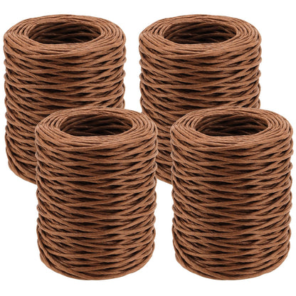 SHEUTSAN 4 PCS 2mm x 164ft Brown Floral Wire, 656ft Bind Wire Twine for Artificial Flower Making, DIY Projects