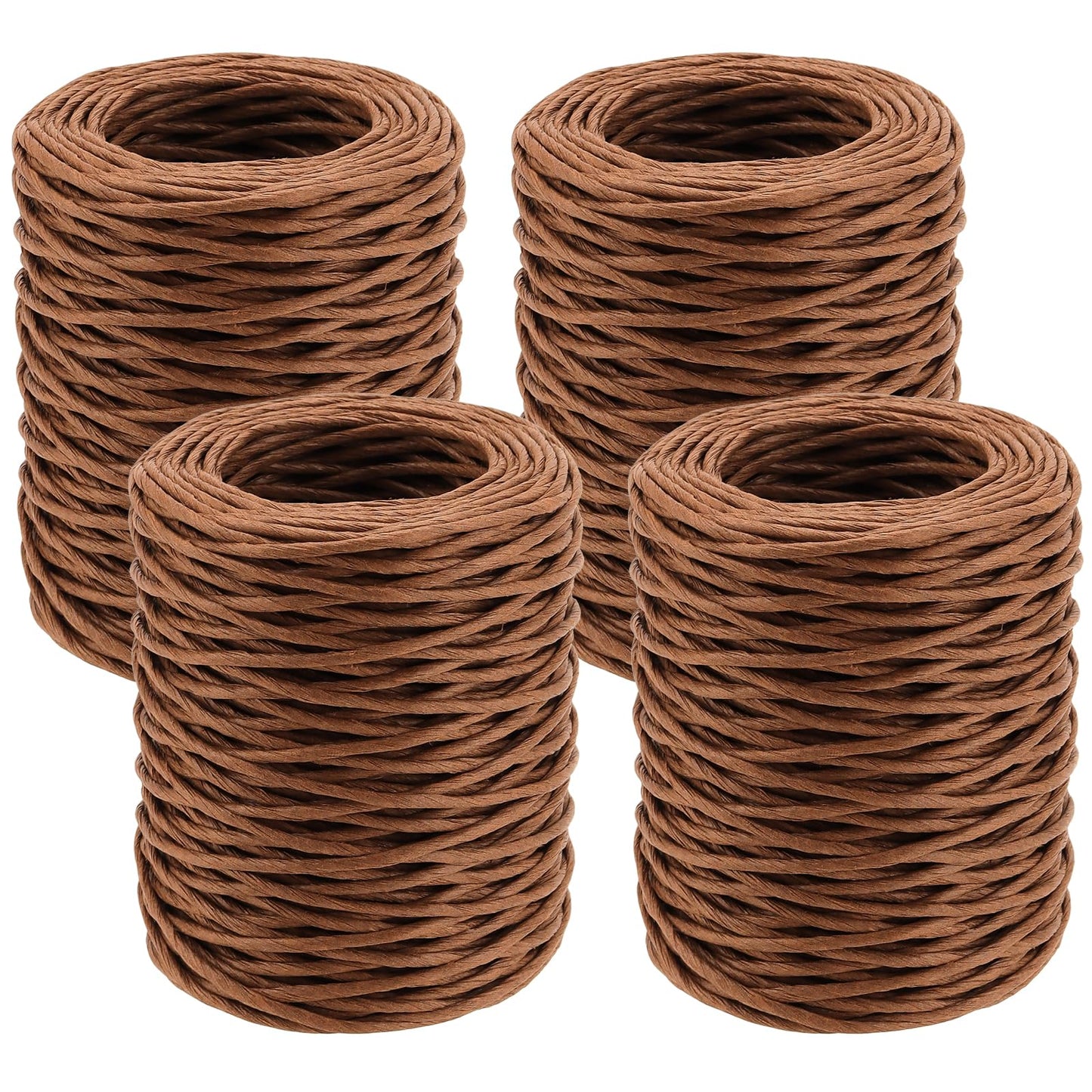 SHEUTSAN 4 PCS 2mm x 164ft Brown Floral Wire, 656ft Bind Wire Twine for Artificial Flower Making, DIY Projects
