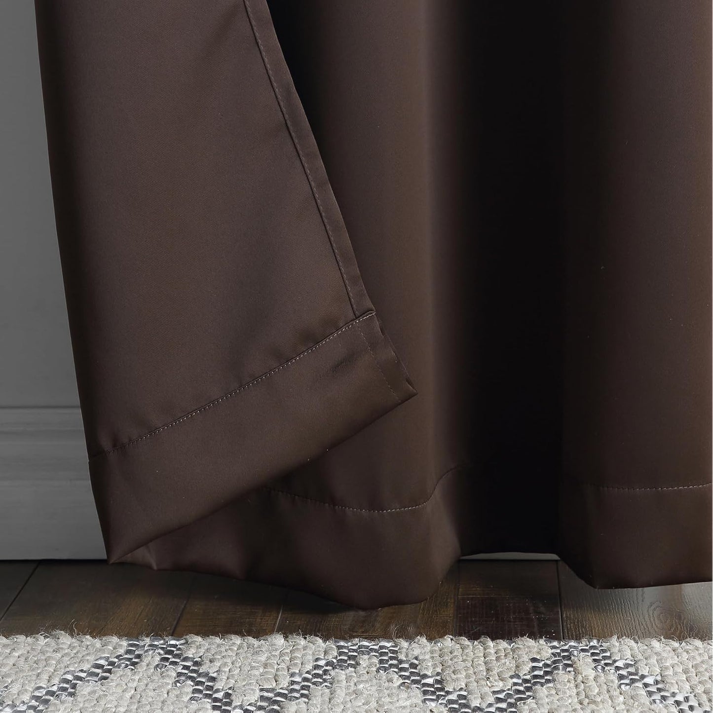 Sun Zero Soho Blackout Grommet Curtain Single Panel, 54" x 95", Energy Efficient, Chocolate Brown