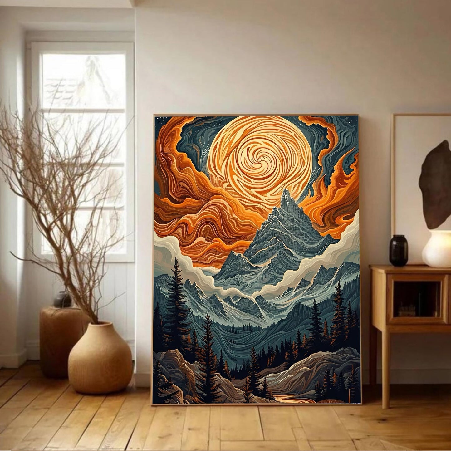 Yijingtop 6 Packs Abstract Landscape Diamond Art Kits for Adults,5D DIY Paint with Round Full Drill Diamonds Paintings Gem Art Kits for Home Wall Decor Gift (12X16 Inch)
