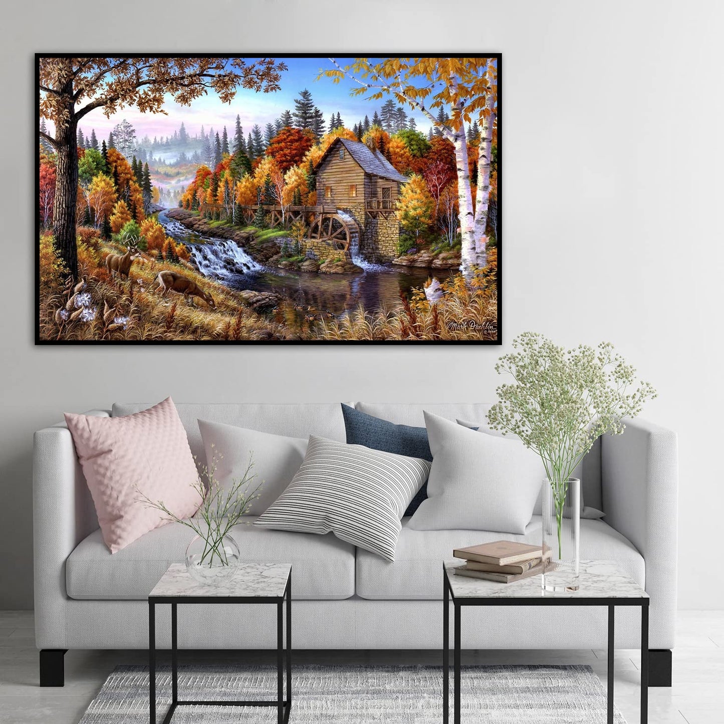 BOHADIY Diamond Painting Kits for Adults Rural Landscape Abstract 5D Diamond Art Kits for Adults, Large Size DIY Full Drill Paintings with Diamonds Gem Art Crafts for Home Wall Decor 16x27.5 Inch