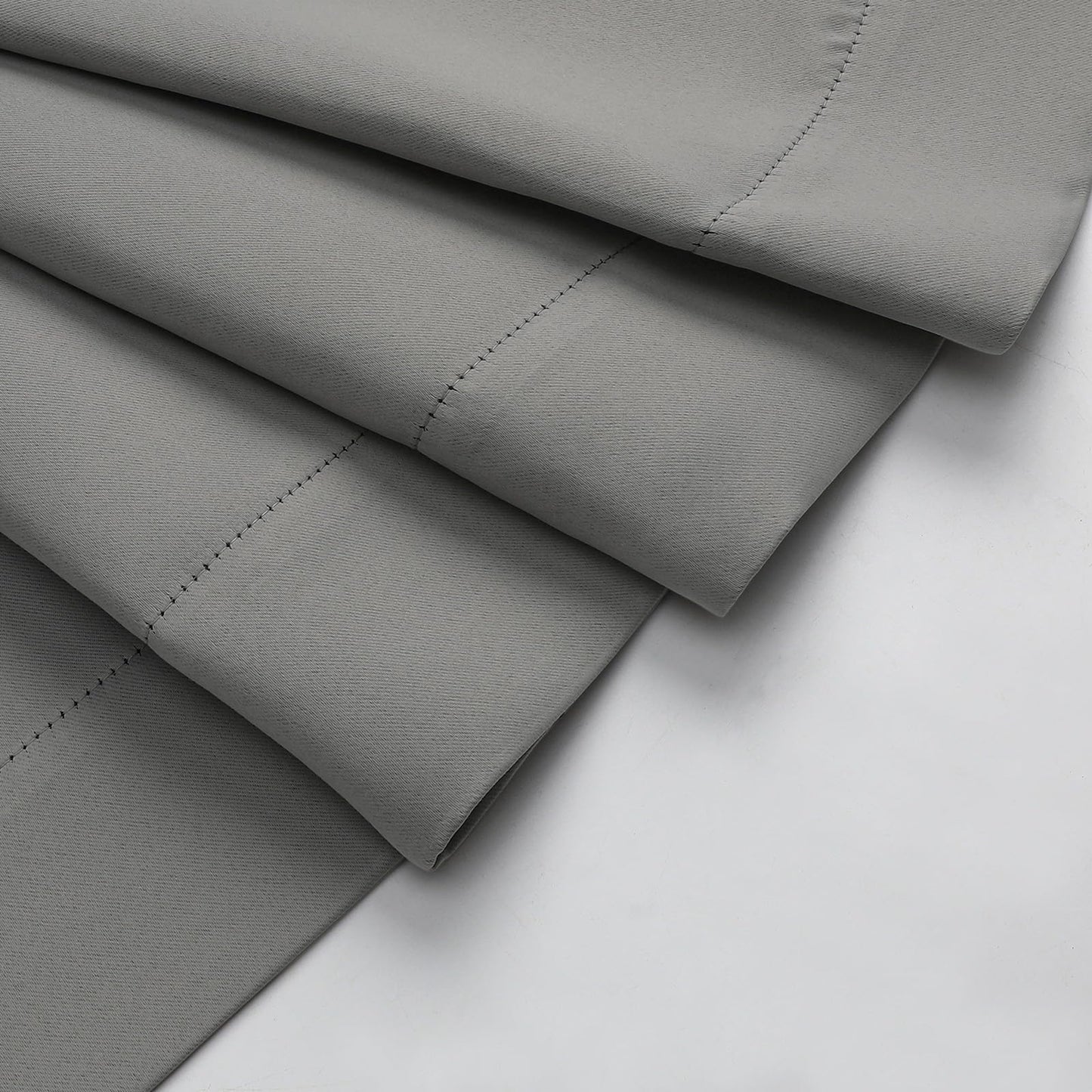 WelvetBLK Light Grey Blackout Curtains for Bedroom Living Room 63 Inch Length 2 Panels Set, Soft Solid Room Darkening Thermal Insulated Window Treatments, Rod Pocket Dining Room Curtains, 40" Wx63 L