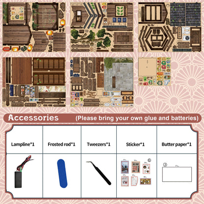 DIY Miniature House Kit, DIY Book Nook with LED Light | 3D Puzzles for Adults and Teens, Tiny House Building Kits for Bookshelf Decor, Relaxing Gift for Craft Lovers | Kasuga Grocery Store