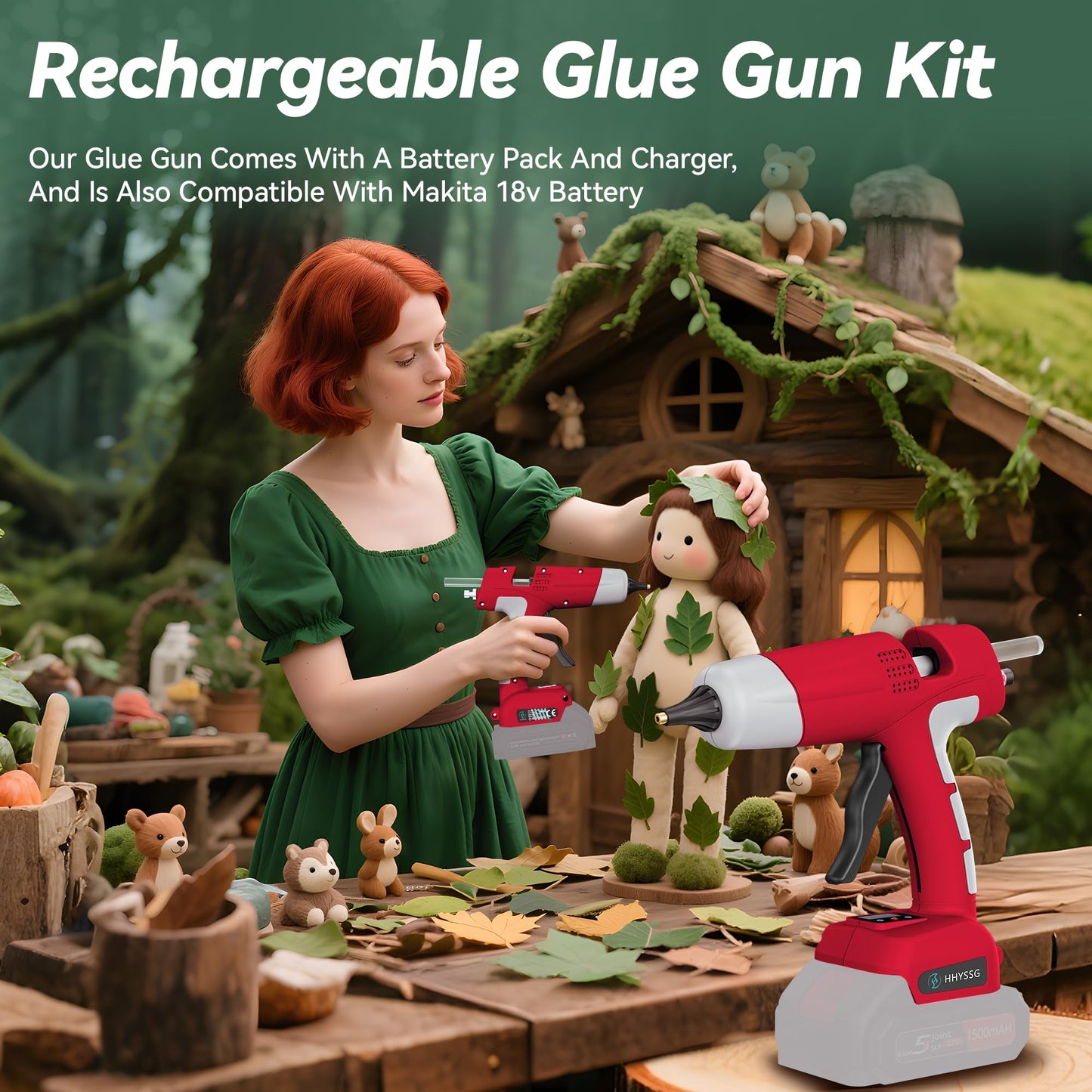 Upgraded 100W Cordless Hot Glue Gun Compatible with Milwaukee 18V Battery, Digital Temperature Adjustable, 30 Premium Sticks, Fast Preheat for DIY Crafts Home Repair Industrial Projects (Tool Only)