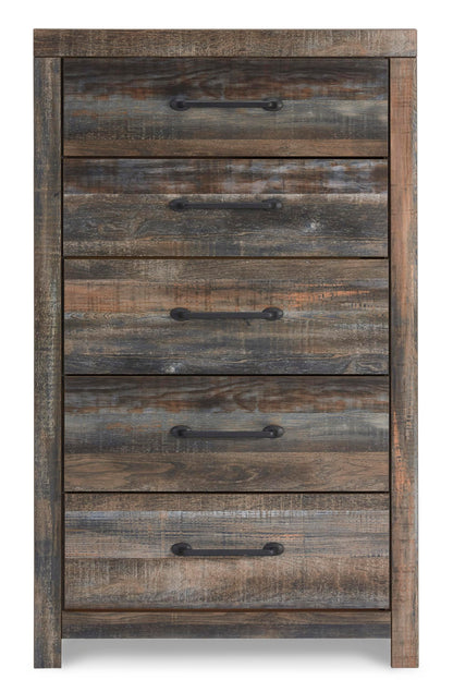 Signature Design by Ashley Drystan Casual 5 Drawer Chest, Dark Brown & Gray