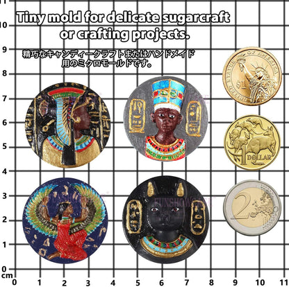 Funshowcase Antique Egypt Coins Inspired Chocolate Candy Silicone Mold for Cake Decorating, Crafting