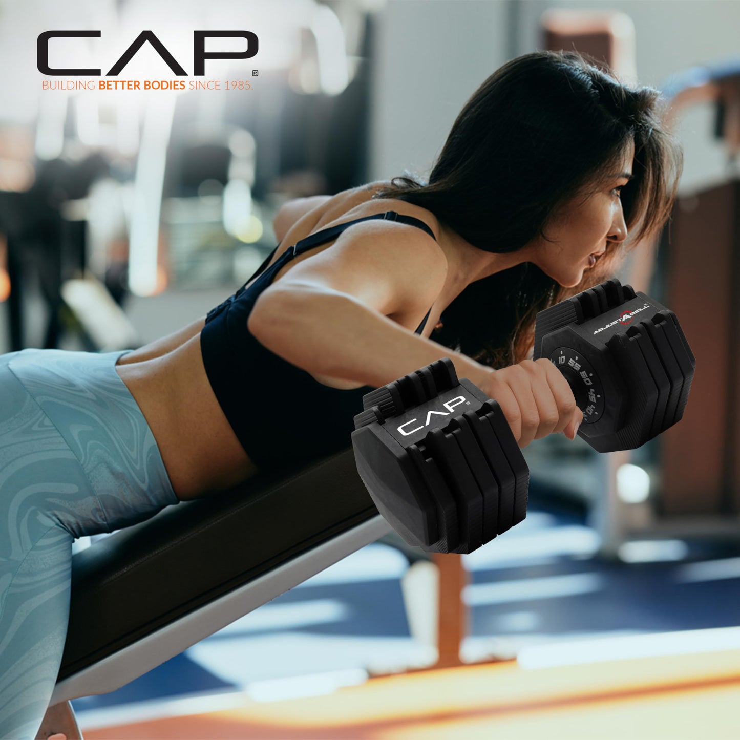 CAP Barbell 55 lb Pair of Adjustable Dumbbells with Full Rotation Black Handle