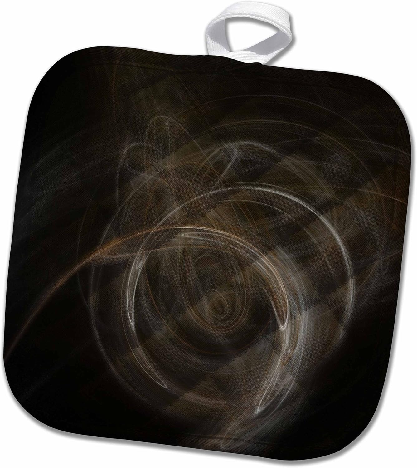 3D Rose Dark Fractal with Brown Colors Pot Holder, 8 x 8