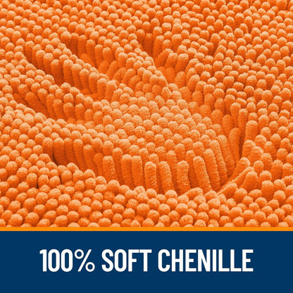 OLANLY Small Bathroom Rugs - Extra Soft Chenille Bath Mats | Quick-Dry, Machine Washable, 24x16, Orange