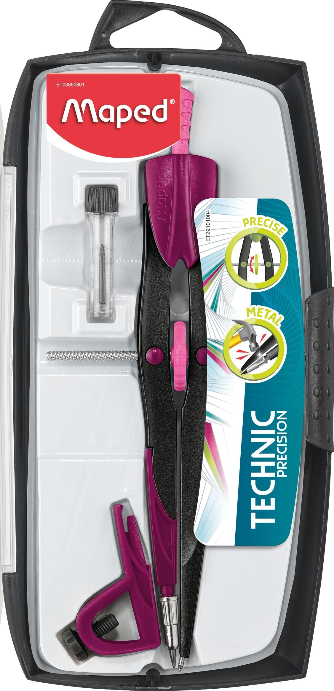 Maped Precision Bow Compass 3 Piece Set, Assorted Colors (291010)