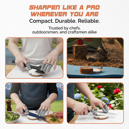 Axe Sharpener | Multipurpose Whetstone for Axes, Hatchets & Knives | Dual Grit 180/320 Sharpening Stone with Leather Pouch | Perfect for Camp & Garden Tools