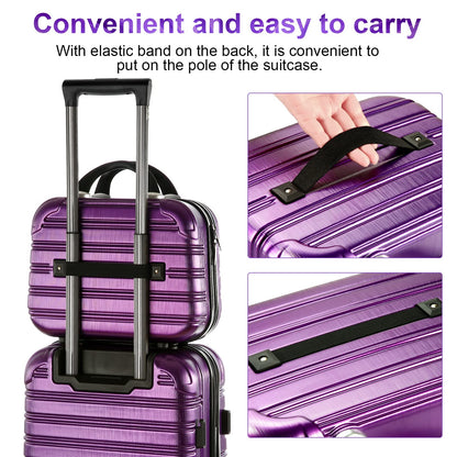 14-Inch Makeup Train Case Hardshell PC+ABS Travel Cosmetic Organizer, Makeup Storage Box for Toiletry Durable Portable Gifts for Women.