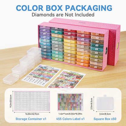 Maxuni 50pcs Diamond Painting Trays with Lids - Thickened Diamond Art Storage Containers, Stackable Diamond Art Trays, Painting Organizer Accessories for 5D Art Beads Storage & Line-Up