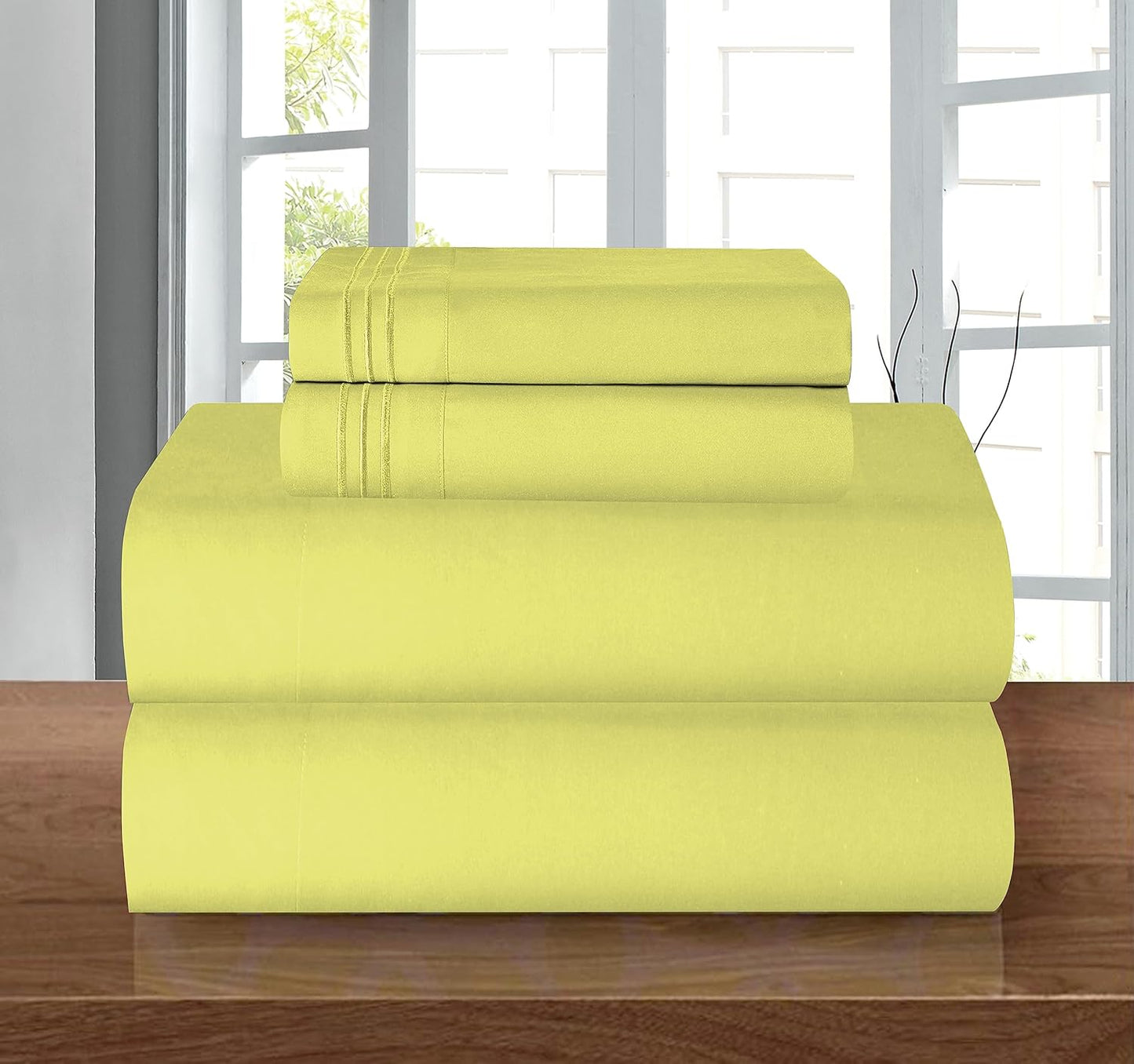 1500 4-Piece Set 16", Elegant Comfort Luxury Premium Hotel Quality Microfiber Sheet - Wrinkle Resistant, All Around