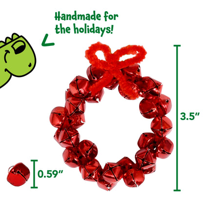 READY 2 LEARN Christmas Crafts | Create Your Own Jingle Bell Wreath Ornaments | Set of 4 | DIY Ornaments for Kids | Christmas Tree Decoration | All Materials Included