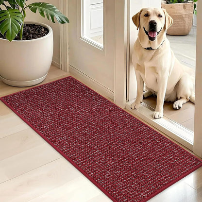 BEQHAUSE Dirt Trapper Door Mat - Non-Slip, Washable, Dirt Resistant | 20" x 48", Red Entryway Mat