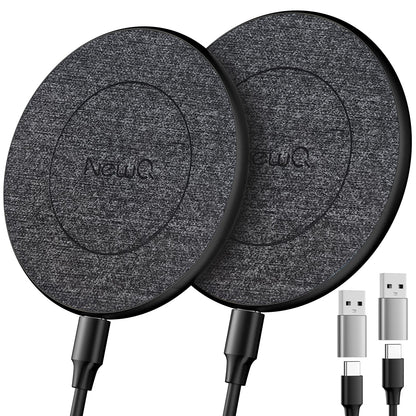 NewQ Wireless Charger, 15W Max Wireless Charging Pad for iPhone 15 14 13 12 11 X 8 Mini/SE/Pro/Max/Plus, Samsung Galaxy S23/S22/S21/S20/S10/S9/S8/S7/Note20/10/9/8, Air Pods/Pro/Galaxy Buds/+, 1 Pack