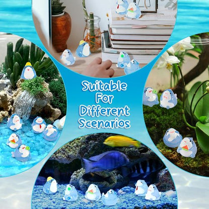 Exasinine Luminous Mini Resin Shark Figures - 6Pcs Glow in the Dark for Aquariums & DIY Crafts
