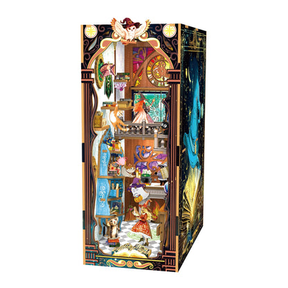 Book Nook Kit - DIY Miniature House Kit for Adults, Dollhouse Booknook Tiny House Bookshelf Decor 3D Wooden Puzzle Street Model, Ideal Gift for Book Lovers, Family, Friends (Mystical Magical Power)