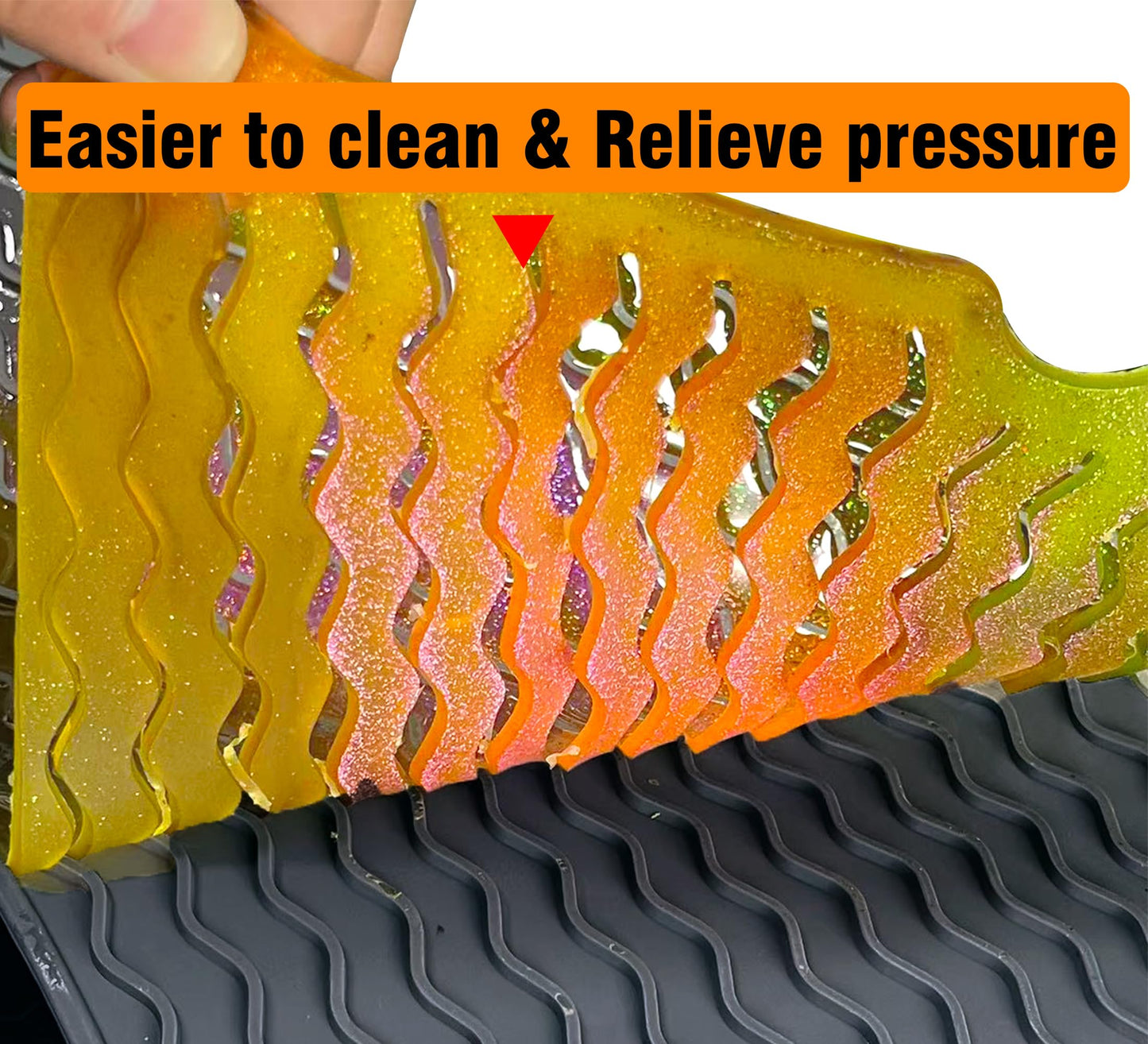 Heat-Resistant Silicone Craft Mat 16x12 Inch | Non-Slip Epoxy Resin Art Mat with Tool Organizer | Textured Surface for Jewelry, Coasters | Durable & Easy Cleanup