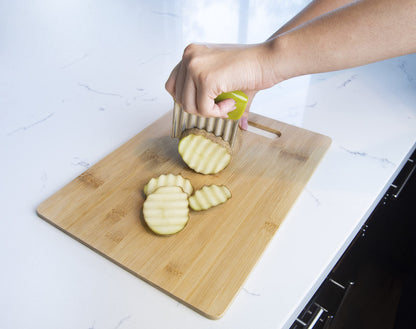 Joie Crinkle Cutter Knife, Wavy Slicer for Potatoes, Vegetables and Fruits, Great for Kids First Cutting Tool, Fun Kitchen Gadget, Stainless Steel, BPA-Free, Colors May Vary
