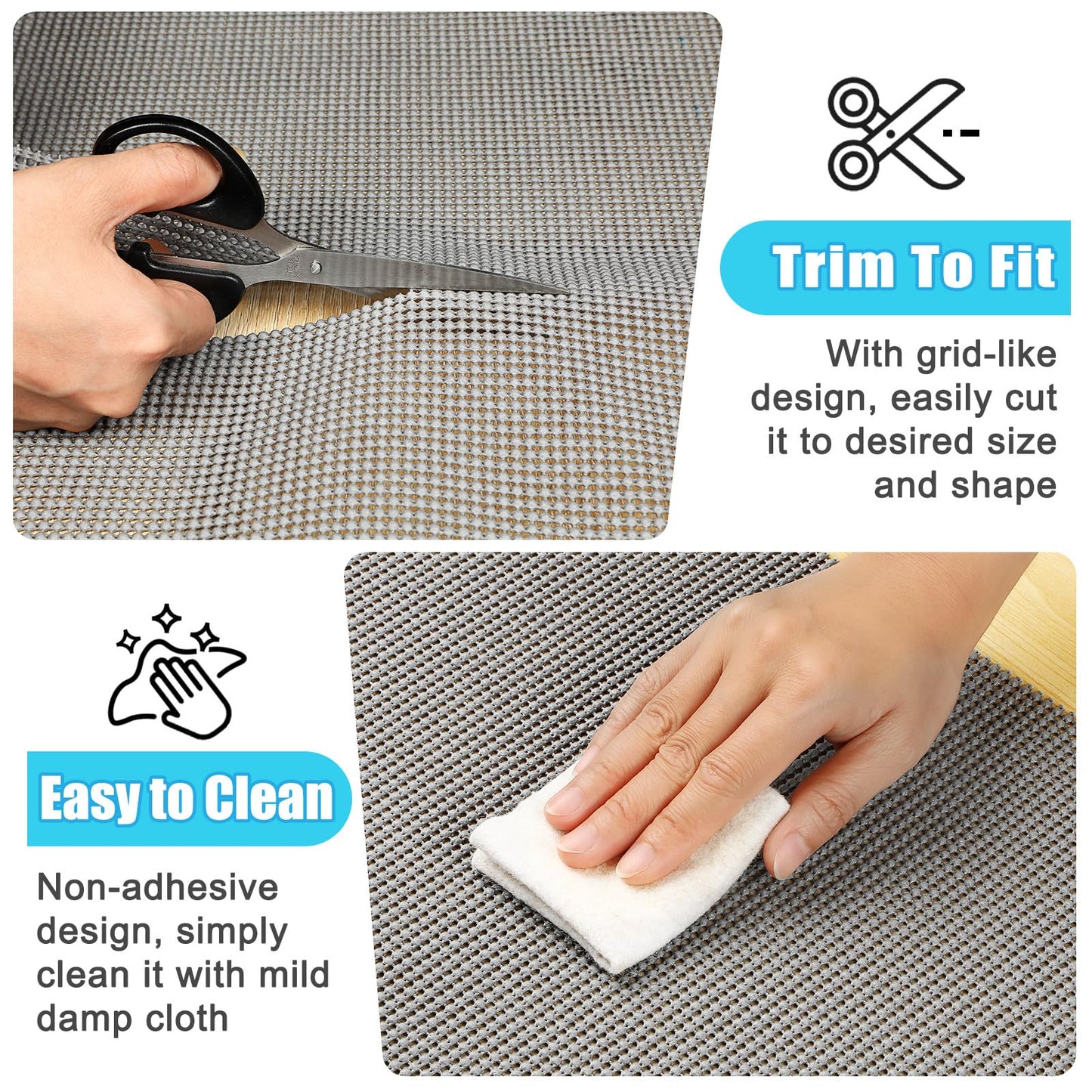 Songrey Non-Adhesive Drawer and Shelf Liner, 12IN x 20FT Non Slip Cabinet Liners, Protect Kitchen Cupboard, Bathroom Drawers, Breathable, Thick Strong Grip mat (Dark Gray)