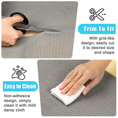 Songrey Non-Adhesive Drawer and Shelf Liner, 12IN x 20FT Non Slip Cabinet Liners, Protect Kitchen Cupboard, Bathroom Drawers, Breathable, Thick Strong Grip mat (Dark Gray)