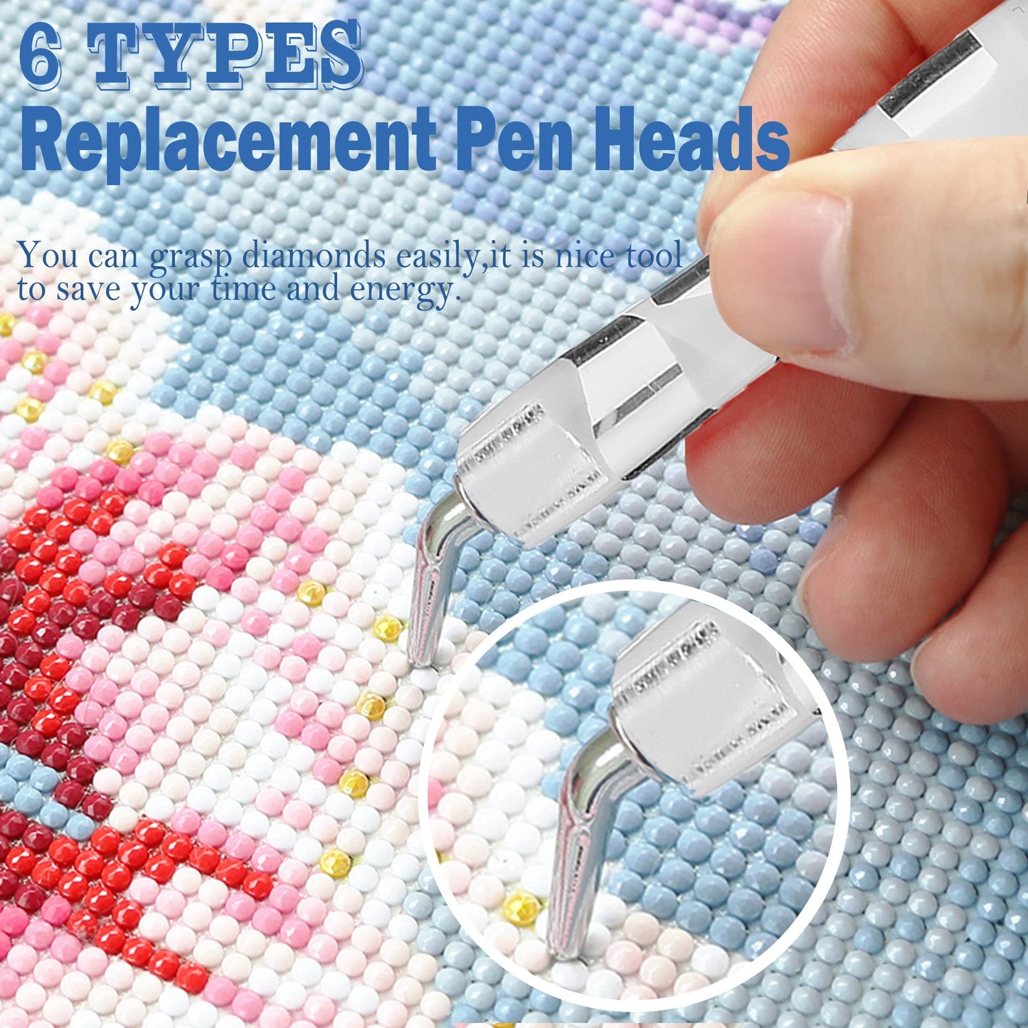 Heyseri Diamond Painting Pens, “Classic Wax Stylus” Diamond Art Pen, Gem Painting Tools Accessories, Gem Art Pen with Metal Tips for 5D Craft Nail