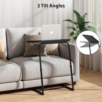 6 3 JAXPETY TV Tray, Folding TV Tray with Cup Holder, Adjustable TV Desk with Height Adjustments and Angle, Couch Table