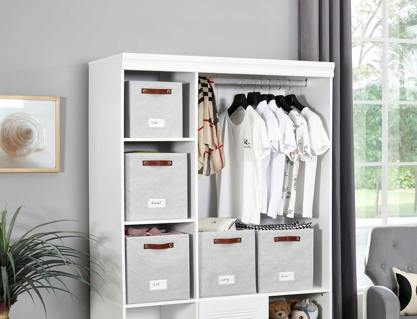 DECOMOMO Storage Bins, Cube Storage Bin with Label Holders, Fabric Storage Cubes for Organizing