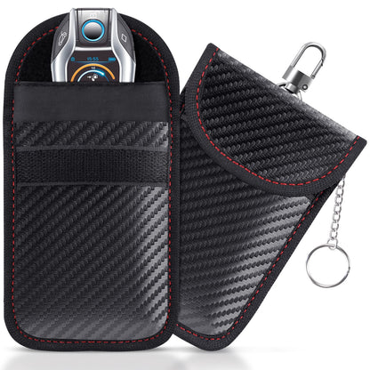 lanpard Faraday Pouch Bag for Car Keys, RFID Signal Blocking Holder, Key Fob Cage Protector, Block Signal Anti-Theft Fob Case, Small Size (3.15 x 4.5 inches), 2 Pack