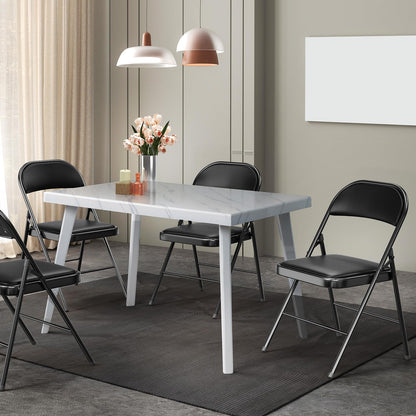 VINGLI 20 Pack Folding Chairs with Padded Seats, Metal Frame with Pu Leather Seat & Back, Capacity 350 lbs, Black