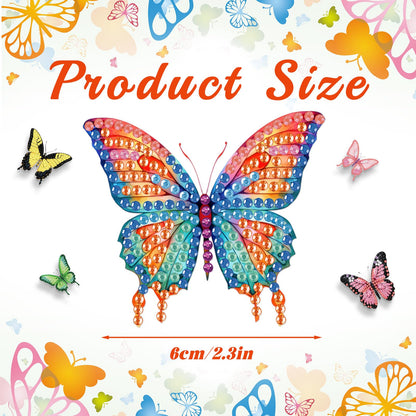 Xuhal 30 Pcs 3D Butterfly Diamond Art Kits for Adults Spring Diamond Painting for Beginner DIY Crafts Gift 5D Rhinestone Gem Art Butterfly Kit with Adhesive Dot for Home Refrigerator Spring Wall Decor