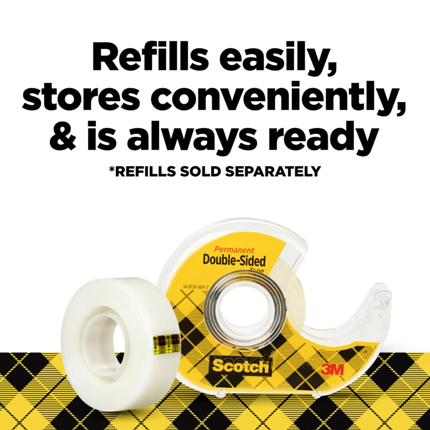 Scotch Permanent Double Sided Tape, Card Making and Holiday Scrapbooking Supplies, Alternative to Gift Wrap Tape for Wrapping Presents, 0.50 in. x 500 in., 6 Rolls with Dispensers