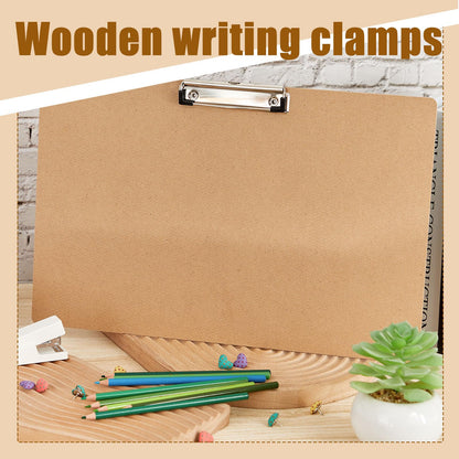 Henoyso 32 Pcs 11x17 Clipboard Wooden Horizontal Lap Board Extra Large Wood Clip Board with Low Profile Clip Desk Brown Landscape for Drawing Sketch Art for Classroom Office School Architects