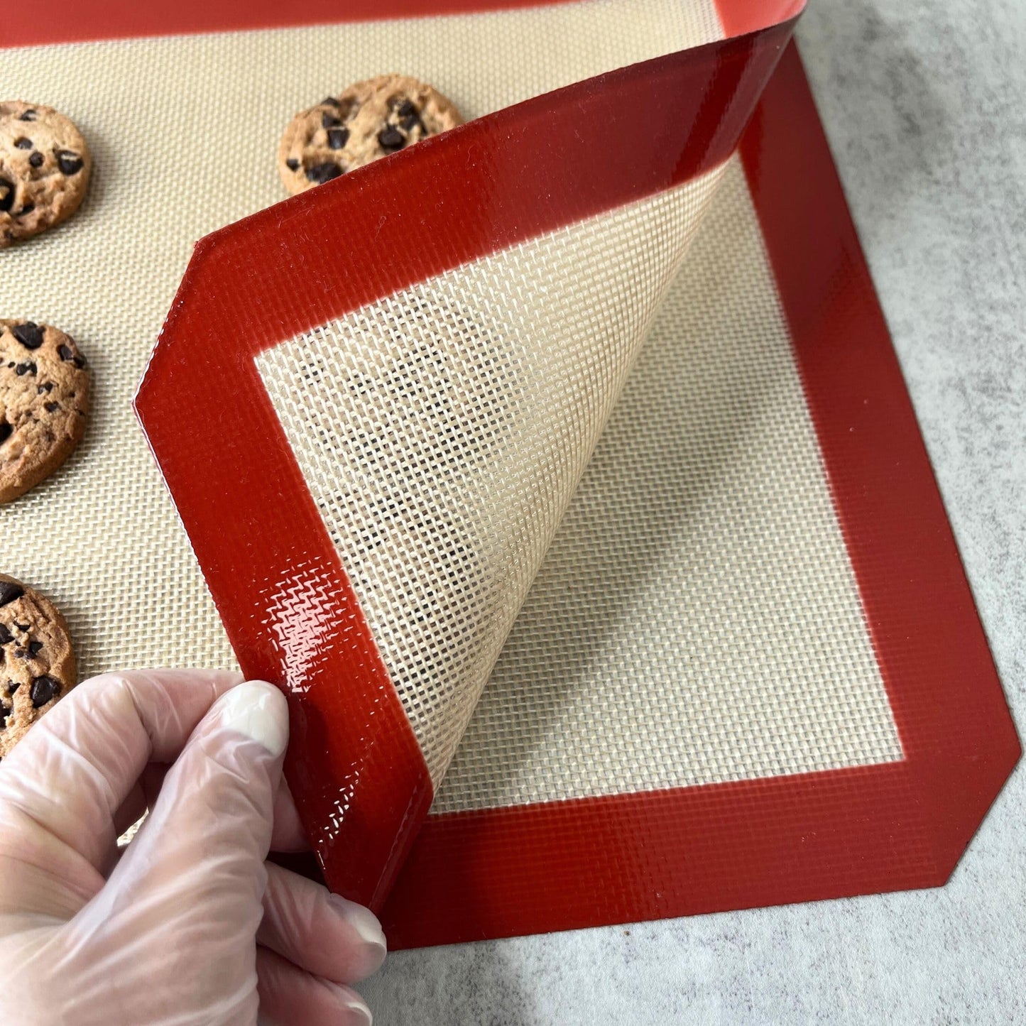 MASALACO Silicone Baking Mat, 2 Pack Reusable Baking Silicone Mat, Non stick Baking Mat Biscuit Slices Oven Baking Mat 16.5 x 11.6, Red