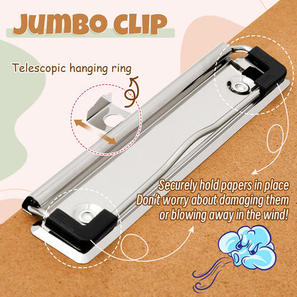 Tenceur 4 Pcs 11x17 Clipboard Three Clip Tough Extra Large Clipboard Horizontal Clipboard 11x17 Drawing Clipboard for Office Home Teachers Supplies
