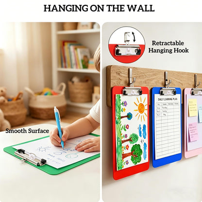 TFDLCG zm Clipboard with Pen Holder,2 Pack Clip Boards 8.5x11 Letter Size A4,Lightweight Plastic Clip Board with Hanging Loop for Women,Nurses,Students,Office,Home,Black Red