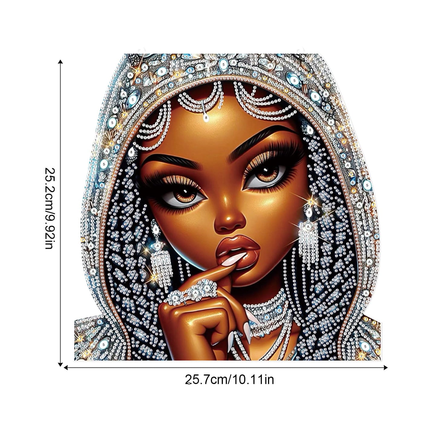 Focart 5D DIY Acrylic Special Shaped Diamonds Painting Hanging Pendant Kits, Lady Jewelry Diamond Art Hanging Window Pendant Ornament for Home Decoration and Gift