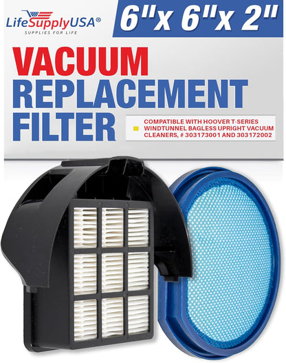 LifeSupplyUSA Vacuum Filter Replacement + Exhaust HEPA Kit for Hoover T-Series WindTunnel Bagless Vacuums
