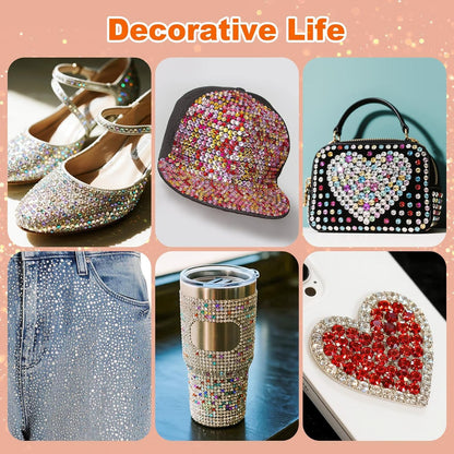 46000Pcs 40 Colors Jelly Rhinestones for Bedazzling, 3mm Resin Flatback Gems for Diamond Art, Bedazzler Kit with 3Pcs B7000 Jewelry Glue for Crafting Bedazzled Book Shoes Nail