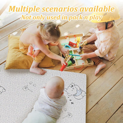 ESJAYING Pack and Play Mattress, 38"x26" Dual-Sided Baby Mattress for Pack n Play with Ultra-Soft Jacquard Cover, Breathable Gel Memory Foam Pack N Play Mattresses Pad for Baby Toddler