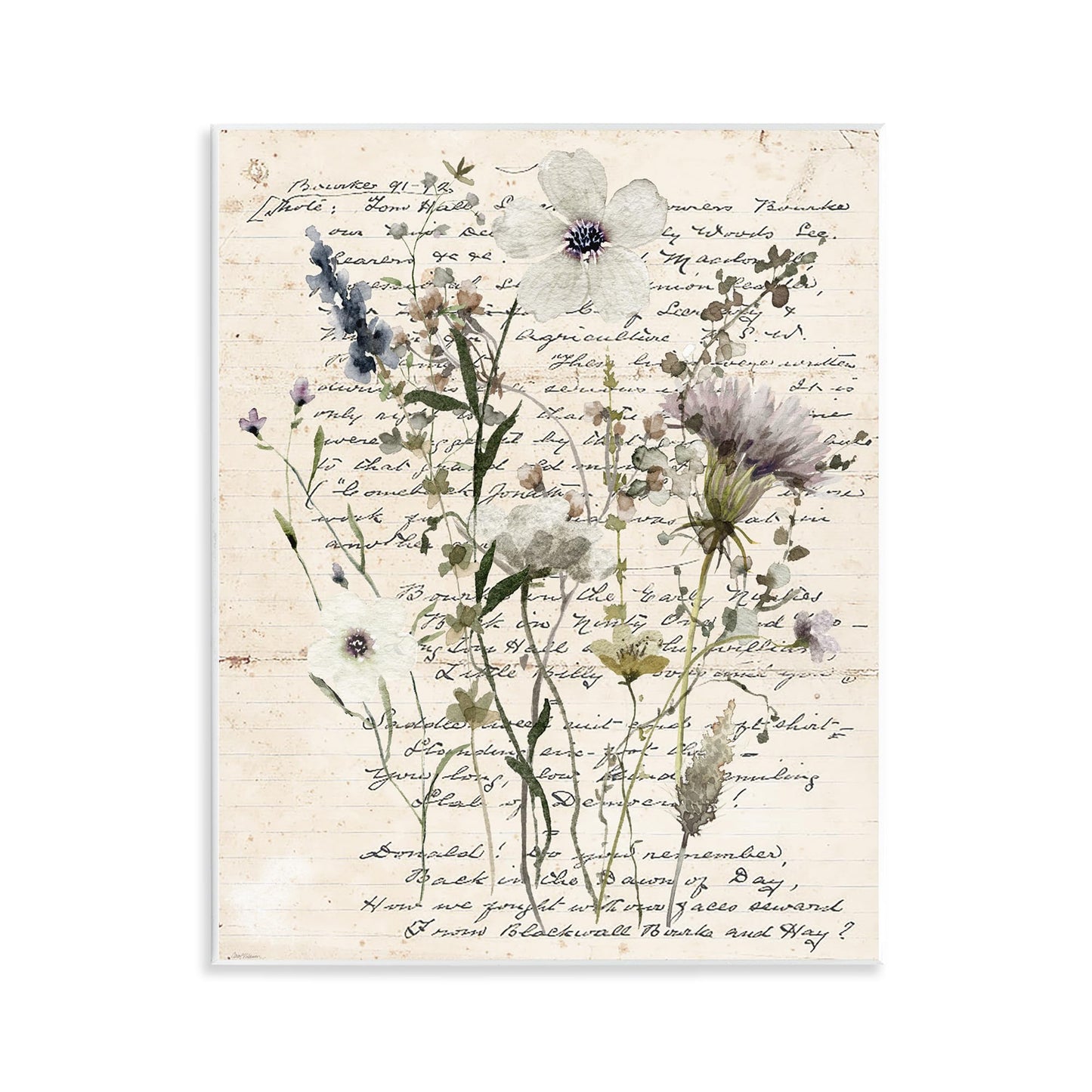 Stupell Industries Pressed Flowers on Page Wall Plaque Art Design by Carol Robinson, 11 x 14