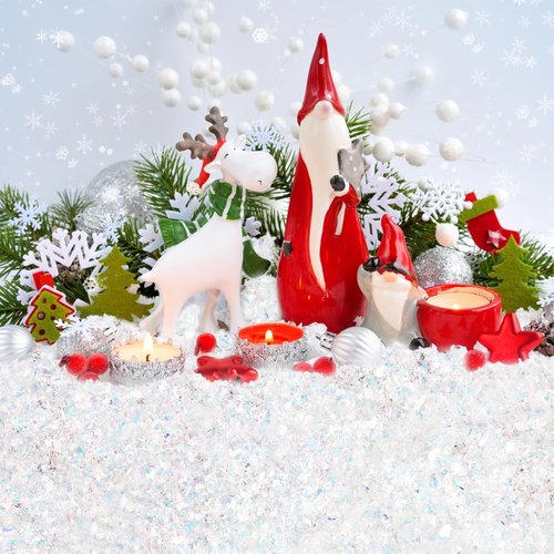 CCINEE Christmas Fake Snow Decoration - Sparkling White Flake Powder for Holiday Crafts | 200g
