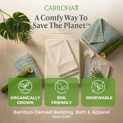 Cariloha Aloha Soft 100% Organic Bamboo Viscose Sheets – 4-Piece Queen Sheet Set – 16 in Deep Pockets – Buttery Soft, Hypoallergenic, Cooling Sheets – Oeko-TEX Standard 100 – Natural