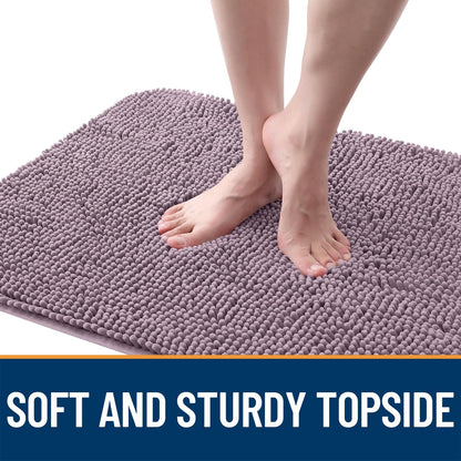OLANLY Dog Door Mat - Absorbent Non-Slip Chenille for Muddy Paws | 59x20 Deep Plum Indoor Carpet
