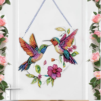STGLCR Hummingbird Diamond Art Suncatcher,DIY Special Shape Hanging Diamond Gem Art,Window Pendant Ornament Suitable for Sparkling Garden, Window Wall Decoration Painting 7.8INCH
